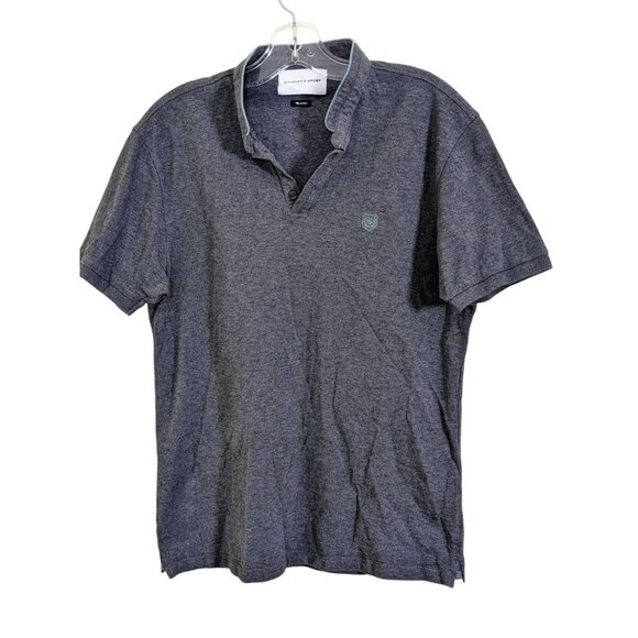 Kooples x Sport Mens L Polo Shirt Gray Short Sleeve Casual Cotton Preppy Relaxed - Picture 1 of 6